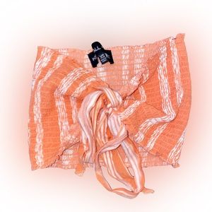 NWOT KENDALL + KYLIE CORAL AND WHITE STRIPED TIE TUBE TOP // SIZE XS🧡